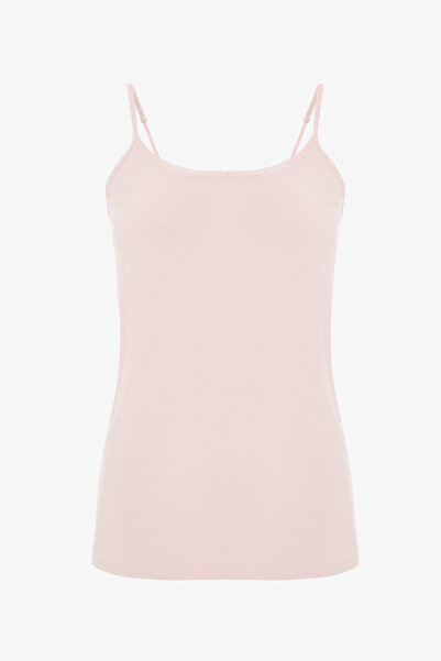 Penti Dusty Rose V-Neck Thin Strap Cotton Undershirt