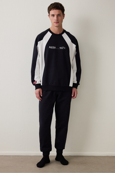 Penti Herren Street Oversize Langarm-Pyjama-Set aus Baumwolle