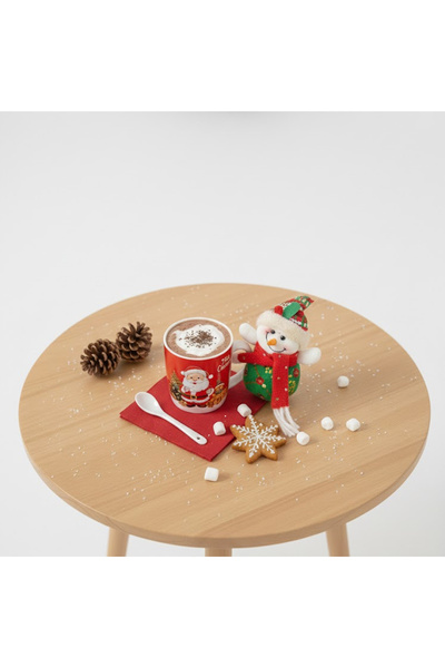 Coverzone New Year Gift Santa Claus Figure Mug Set-Ceramic Mug with Spoon and Plush Christmas New Year Souvenirs