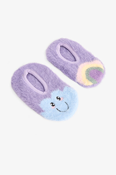 Penti Dívčí podložka do domácnosti s výšivkou Lila Cloud Rainbow a protiskluzovou úpravou