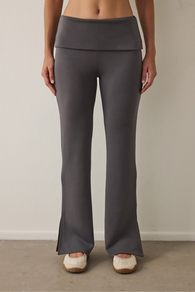 Penti Gray Mid-Waist Spanish Leg Modal Sweatpants