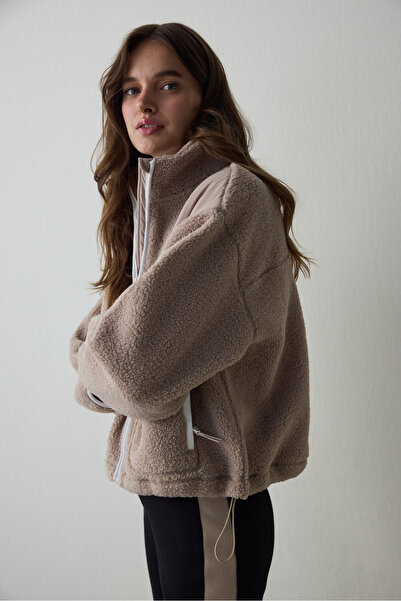 Penti Beige Thermal Effect Zippered Fleece Jacket