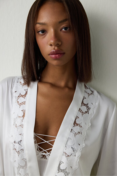 Penti Off White Bridal Lace Bridal Dressing Gown