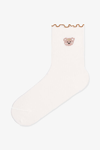 Penti 2 Paar Baumwollsocken mit Bärenstickerei und Rüschen