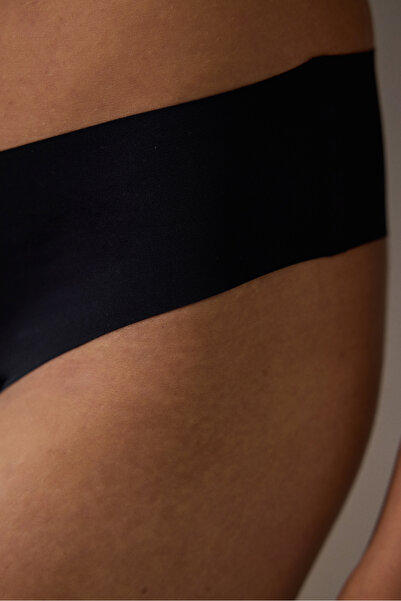Penti Black Low Waist Laser Cut Non-Marking Brazilian Panties