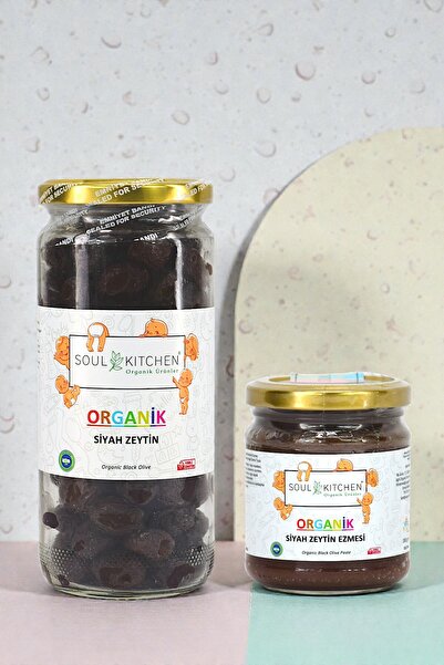 Soul Kitchen Organik Ürünler Organik Sertifikalı Siyah Zeytin 310 g Zeytin Ez...