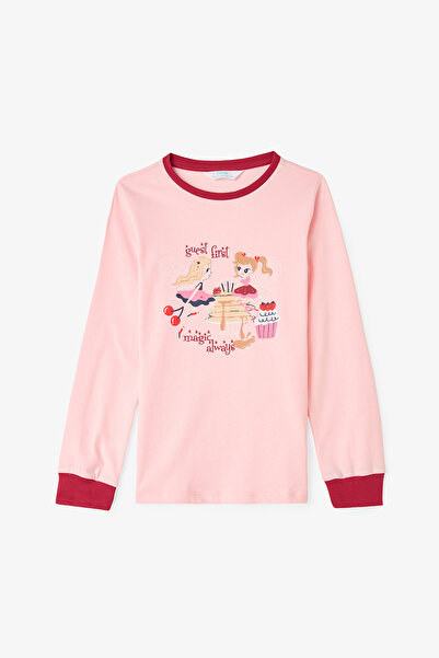 Penti Zweiteiliges Pyjama-Set aus Baumwolle mit Feenmuster für Mädchen von Dusty Rose