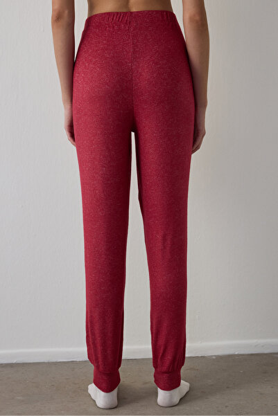 Penti Bordo Best Season Striped Thermal Effect Pajama Bottoms