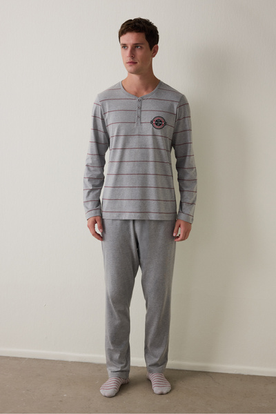 Penti Gestreiftes Oversize-Pyjama-Set für Herren in Melange