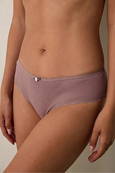 Penti Light Brown Pointel Low Waist Hipster Panties