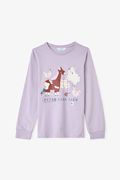 Penti 2-teiliges Pyjama-Set aus gemustertem Baumwollstoff für Mädchen mit Yo-Yo-Spiel