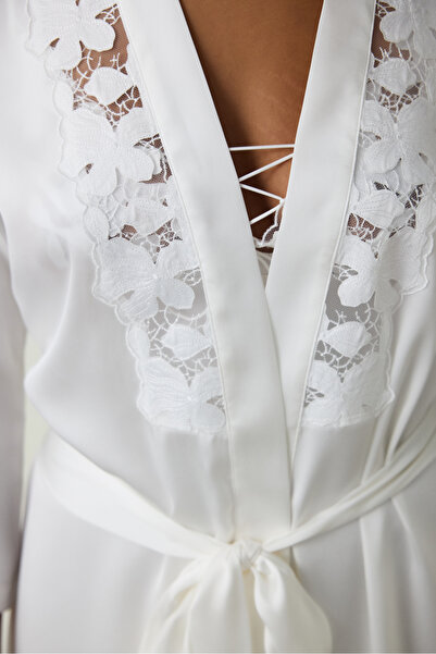 Penti Off White Bridal Lace Bridal Dressing Gown