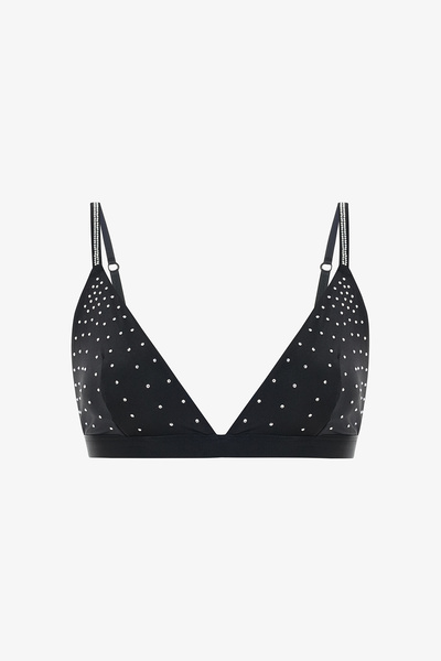Penti Black Satin Stone Triangle Bra