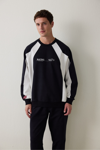 Penti Herren Street Oversize Langarm-Pyjama-Set aus Baumwolle