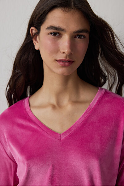 Penti Fuchsia Comfy Time Plaid Long Sleeve Pajama Set