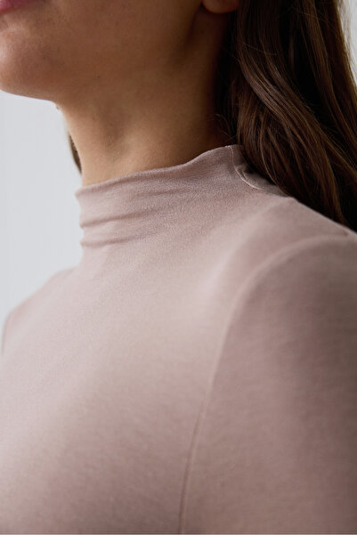 Penti Beige Half Turtleneck Slim Fit Long Sleeve Knitwear Top