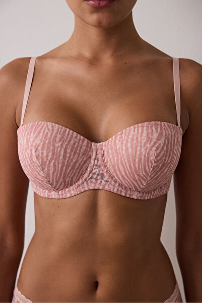 Penti Világos Dusty Rose Bloom Lace Recovery Underwire pánt nélküli melltartó