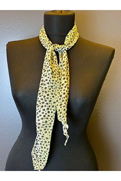 Gönülden Tasarım 115X15 см Леопардовий шифоновий шарф FÜME