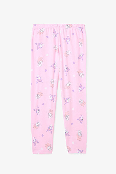 Penti Hellrosa Mädchen-Pyjama-Set aus Baumwolle mit Kuromi-Freunden-Motiv