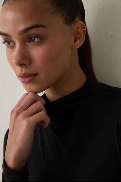 Penti Black Half Turtleneck Long Sleeve Bodysuit