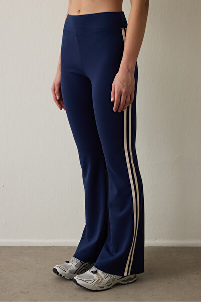 Penti Navy Blue Modal Flare (Spanish Leg) High Waist Trousers