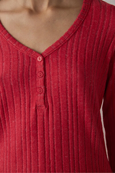 Penti Red Cozy Time Plaid V-Neck Pajama Set