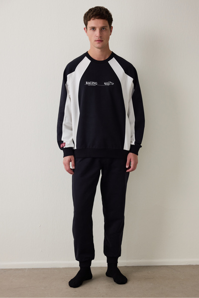 Penti Herren Street Oversize Langarm-Pyjama-Set aus Baumwolle