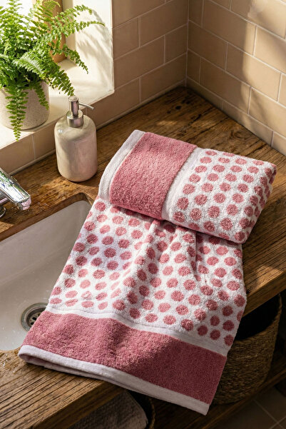 Dots 2'li Yüz Havlu Seti 50x90 Fuşya