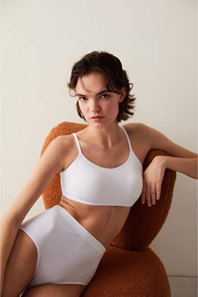 Penti Einfache weiße Slip-Höschen mit hoher Taille