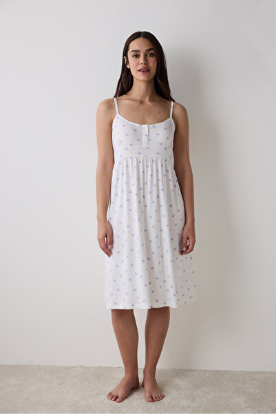 Penti Lana Printed Off-White Nightgown