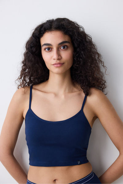 Penti Removable Padded Crop Lacivert Atlet