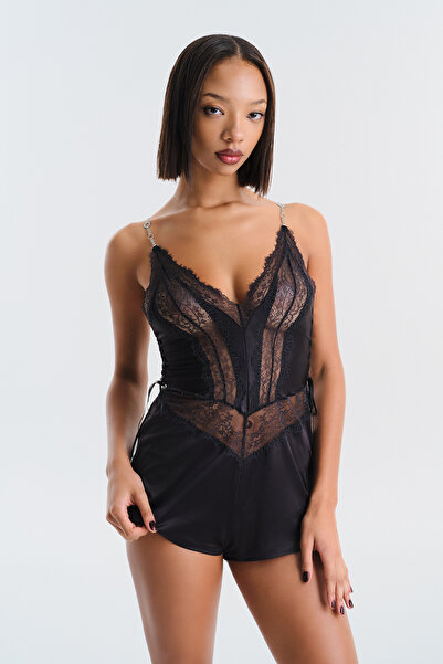 Penti Candy Teddy Siyah Bodysuit - Privee Koleksiyonu