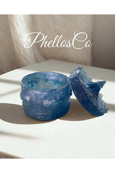 Phellos Синя, фіолетова блискуча подарункова коробка «Карусель», коробка для прикрас, коробка для швейних приладів, декоративний предмет, декор для дому