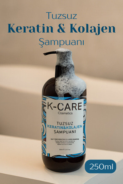 K K-CARE Cosmetics Tuzsuz Kolajen Ve Keratin İçerikli Besleyici Şampuan 250 ml