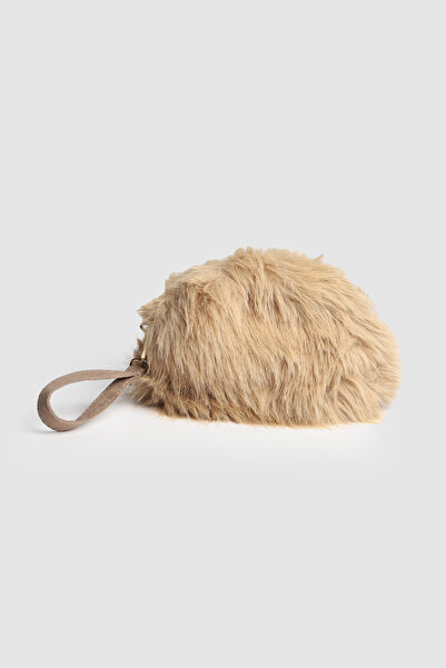 La La'Graccio Paris La'Graccio Paris Women's Secra Plush Strap Bag Plush Mink