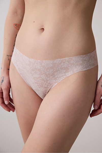 Penti Invisible Laser Cut Lace Açık Bej Slip Külot
