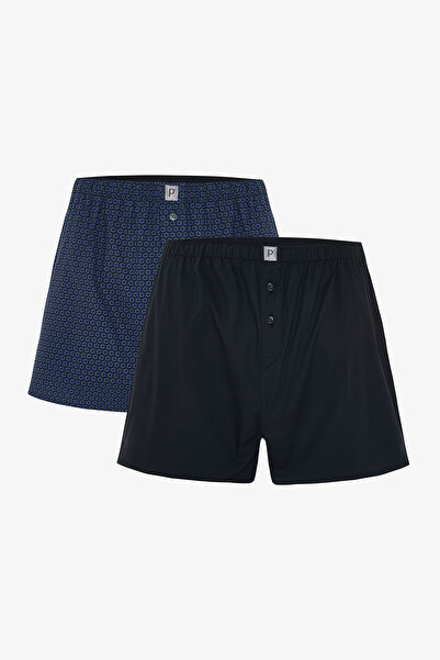 Penti Men's Cotton Buttoned 2-Piece Multicolor Boxer Briefs