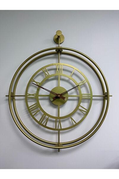 MetaQuartz Aksesuar Romera Classic Exclusive (GOLD) , Modern Dekoratif Metal Duvar Saati