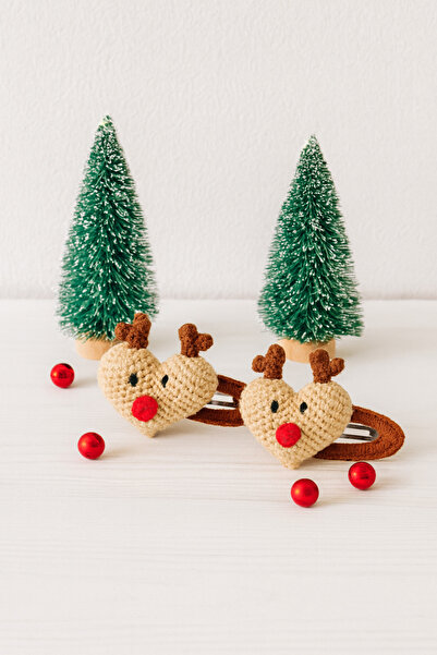 Gra Baby Accessories Knitted 2-Piece Snap Buckle Christmas Reindeer