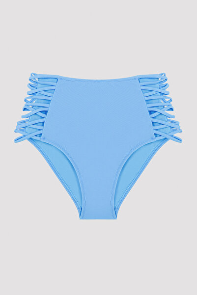 Penti Blauer Basic-Bikini mit hoher Taille und Seildetail an den Seiten