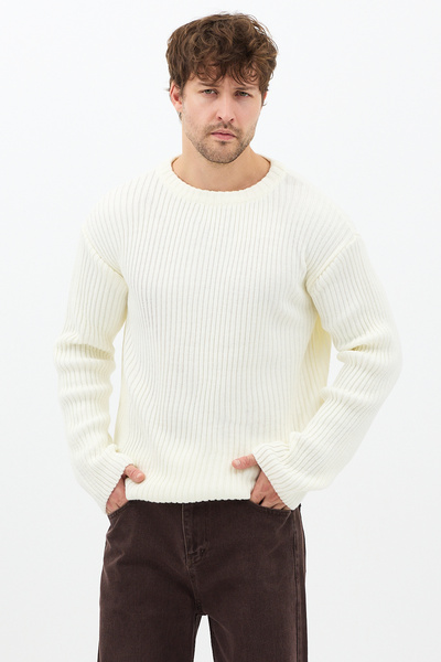 COOL TARZ Men's Ribbed Knitted Regular Knitwear Sweater