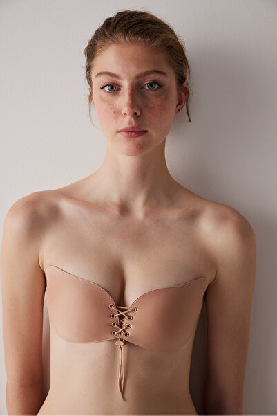 Penti Béžová nastavitelná přilnavá podprsenka s nízkým střihem