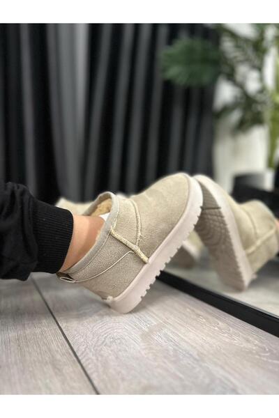 Zubiy Kız Çocuk Bebek Siyah Ultra Mini Süet Bot Içi Kürklü Kışlık Taban Ug Bot