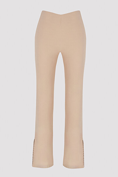 Penti Beige High Waist Jean Look Flare Flared Leg Trousers