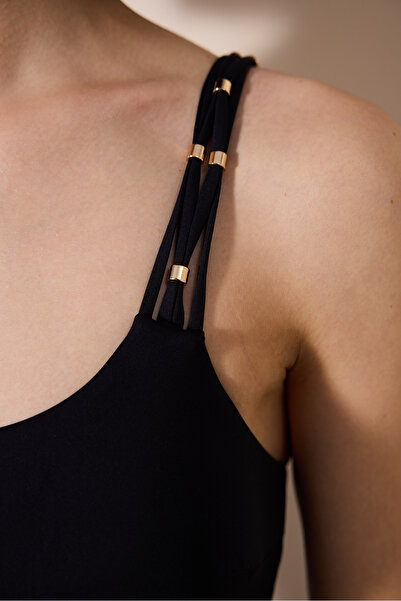 Penti Danny One Shoulder Schwarzer Badeanzug