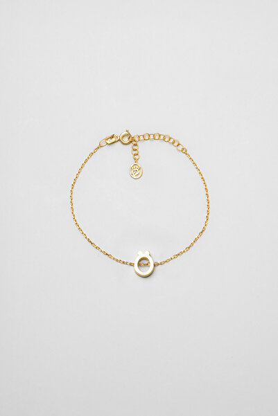 So CHIC... My Story Ö Harfi 18 Ayar Sarı Altın Kaplama 18 Cm Gümüş Bileklik