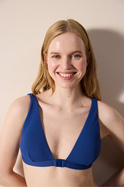 Penti Μπλουζάκι μπικίνι με υφή Romina Deep V Indigo