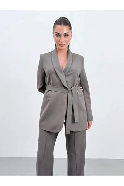ossons Tie-Up Shawl Lapel Jacket Pants Suit