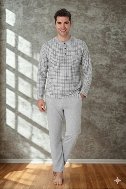 big mama طقم بيجامة شتوية للرجال – مقاس كبير ومقاس قياسي، ملابس منزلية مريحة،...