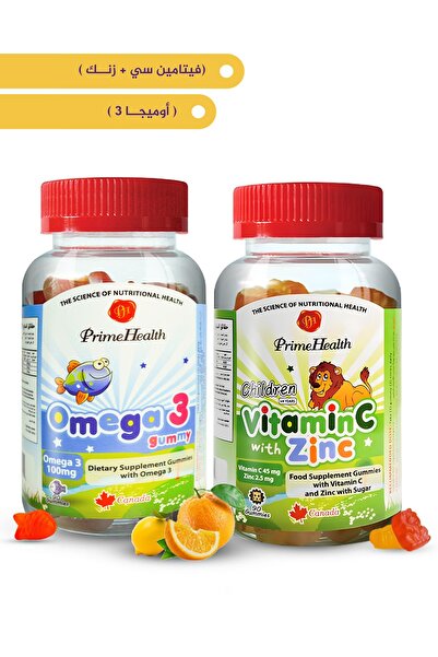 prime health برايم هيلث – المجموعات المحببة للأطفال Gummies نباتية (أوميغا 3 ...